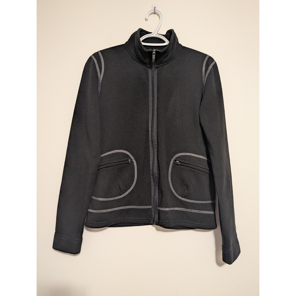 Kuhl Kashmira Knit‎ Fleece Jacket Black Full Zip Womens Medium Hiking Outdoors
